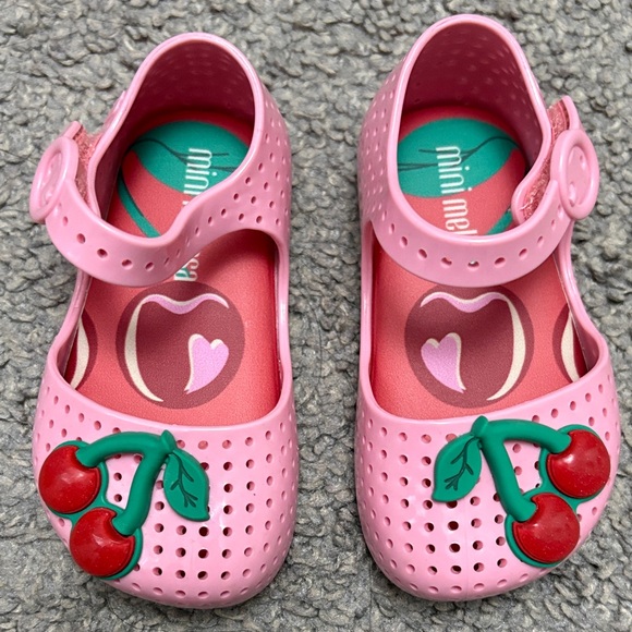Mini Melissa Other - Mini Melissa Pink Cherry Jelly Mary Jane Sandals
